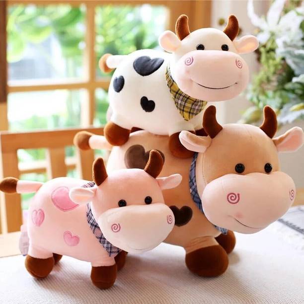 BlingNBeats Cute White Cow Soft Toy – 30cm | Super Soft Plush Animal for Kids & Gifts  - 30 cm