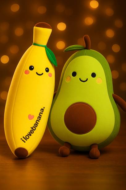 Osjs Combo of Banana & Avacado Huggable & Cuddly Gift for Kids, Girls, Boys - 35 cm