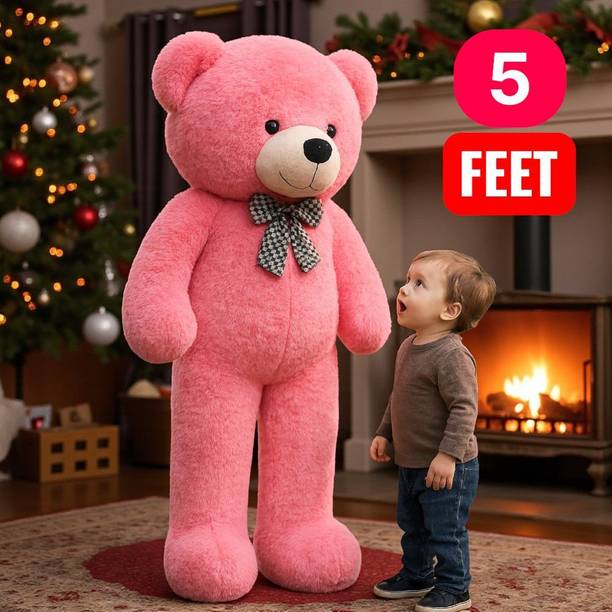 Krishna Creation New Lovely 5 Feet Pink Teddy Bear for Kids Room Setup and Photoshoots  - 60 inch