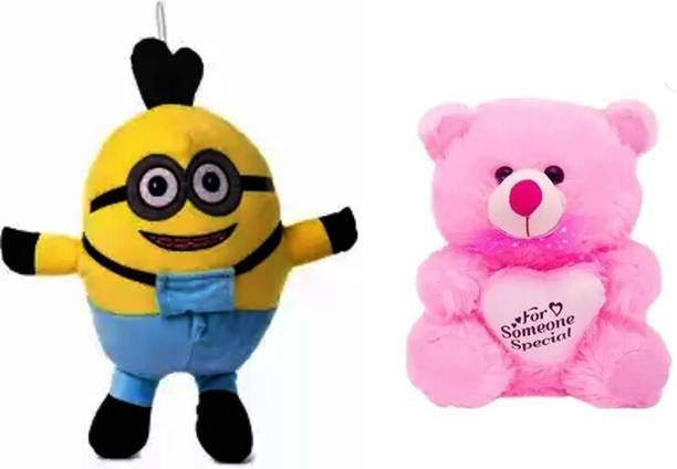 abhishek trading company Combo pack of Minion and Mono teddy  - 30 cm