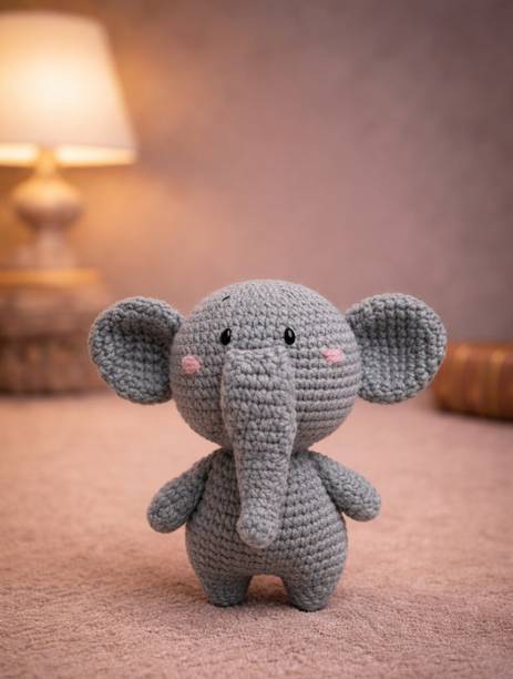MynaMo Handmade Crochet Elephant  - 13 cm