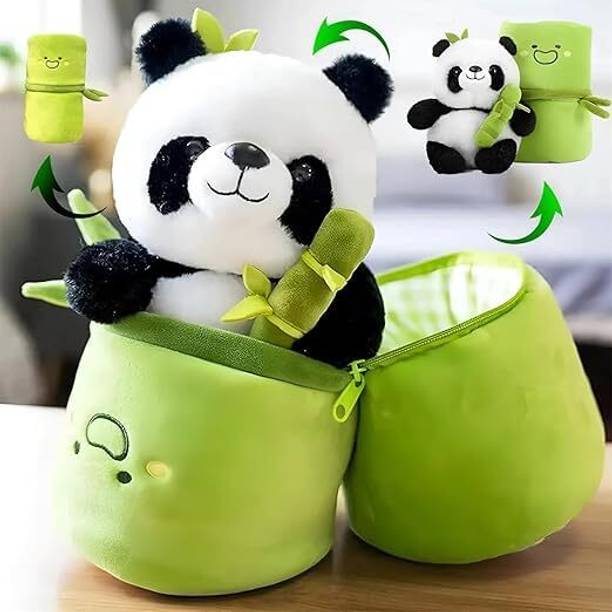 Tiny Miny green Plush Bamboo Panda Soft Toy, For Personal  - 30 cm