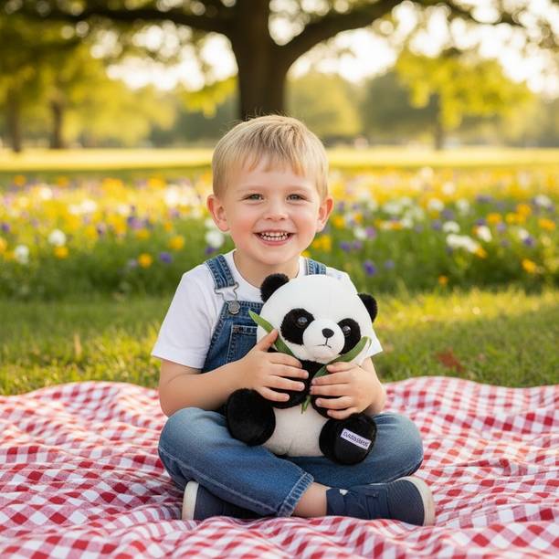 cuddlehugs Cozy Panda Plush Toy | Soft Stuffed Panda Doll | Cute Gift for Kids  - 30 cm