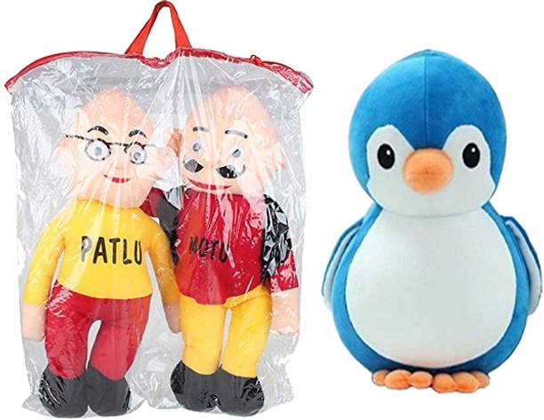 BestLook Motu Patlu Soft Toy for kids With Blue Penguin Pack of 2  - 20 cm