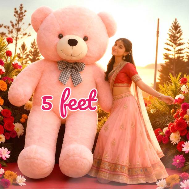 Krishna Creation Attractive 5 Feet Pink Teddy Bear for Surprise Gift and Display  - 60 inch
