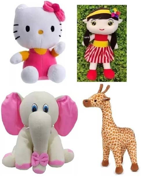 MPR ENTERPRISES Playing RedSofia,HelloKitty,Giraffe & WhiteAppu Kids boys, girls cute teddy bear  - 26 cm