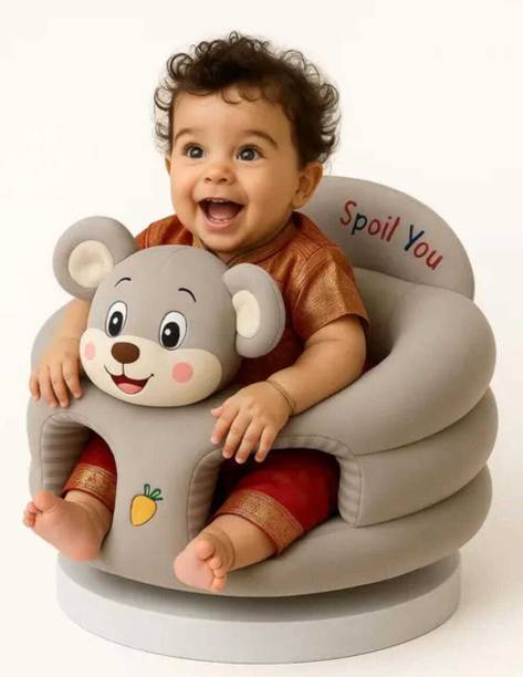 JASIL Soft Plush Cushion Baby Sofa & Rocking Chair for KidsROUND-GREY-BILLI-XQ-02  - 35 cm
