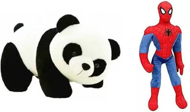 Nihan Enterprises Best Quality Stuffed Soft Spider-Man and Panda for Kids  - 30 cm