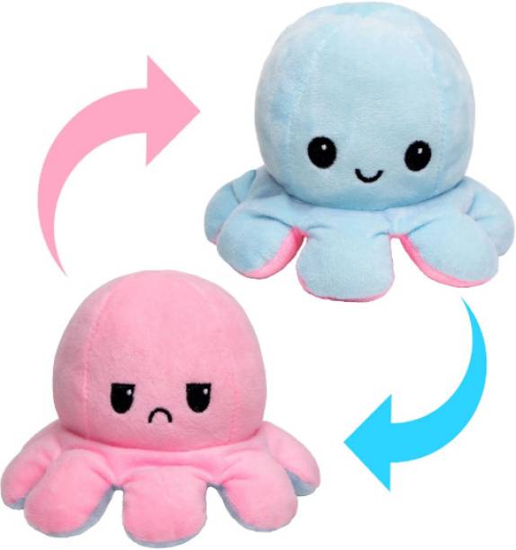 Teddify Premium Quality Reversible Octopus Mini Cute Baby Plush Stuffed Animal Toy  - 18 mm