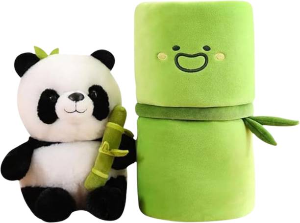 TechMax Solution Panda Plush with Bamboo Toy,Soft Plush Bamboo Panda Pillow  - 30 cm