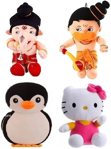Anidhi Playing Hanumanji,Ganeshji,Kitty & Blkpng Kids boys, girls teddy bear  - 25 cm