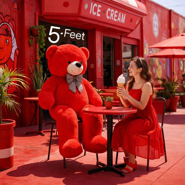 Krishna Creation 5 feet red love teddy for sweetheart  - 60 inch
