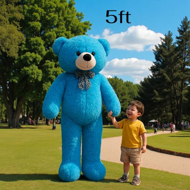 Krishna Creation Lovely 5 Feet Blue Teddy Bear for Gifting, Photoshoots and Home Décor  - 60 inch