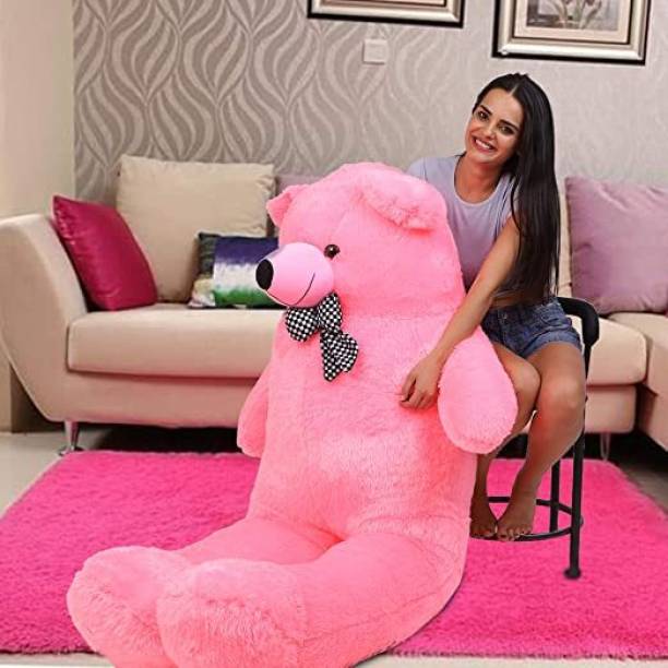 Toys R Us Animal Alley 4 feet Soft Toys /Huggable Pink color Teddy Bear for Girlfriend/Birthday  - 119 cm