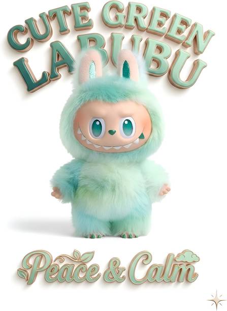 COLOR FLAME GREEN-labubu Doll |Big Into Energy Serenity Edition |Trending Plush Toy for Gift  - 17 cm