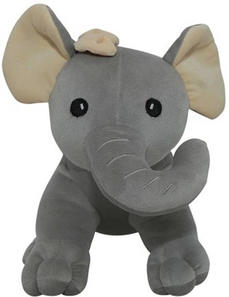 Hello Baby Bow Elephant Grey Plush Toy |Lovely plush toy|Stuffed plush toys gifts for kids  - 24 cm