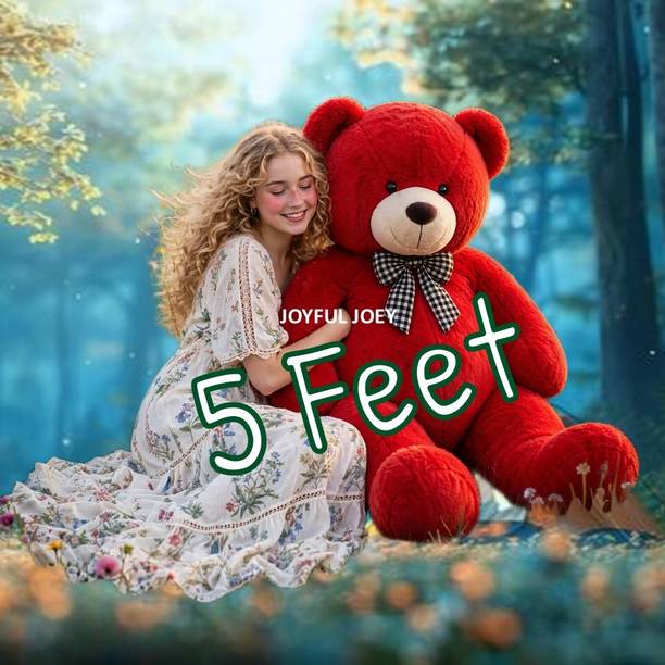 JOYFUL JOEY Cute Red Teddy Bear Plush Toy 5 Feet Extra Large Gift for Loved Ones  - 60 inch