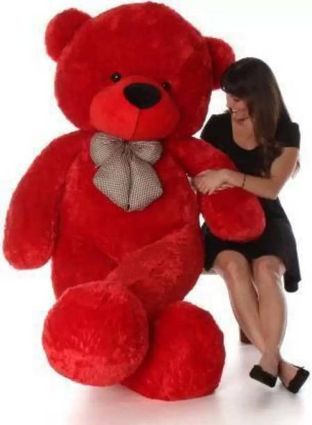 msy 4 feet red teddy bear very huggable & very smooth soft toy lover gift teddy  - 122 cm