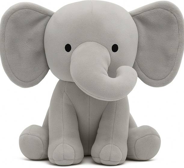 Toyingly Grey Elephant Plush Toy Soft & Cuddly Stuffed Animal for Kids  - 35 cm