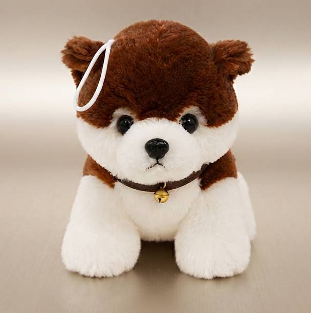 Hirals Shopiqo Cute Puppy Soft Toy with Bell Collar | Stuffed Dog Teddy for Kids