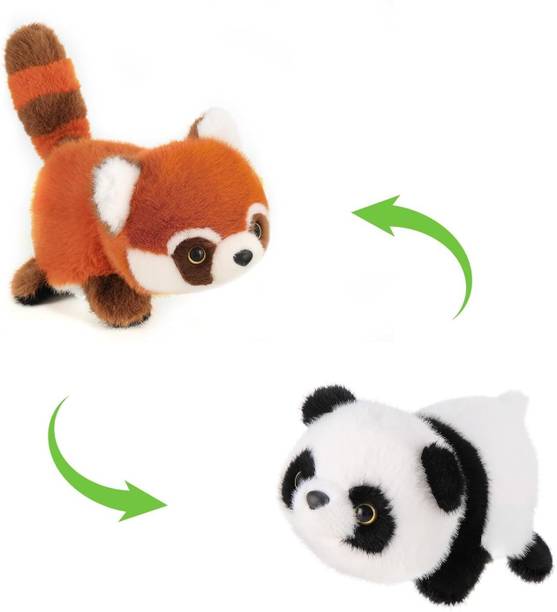 SCOOBA reversible panda fox soft toy 30cm  - 30 cm