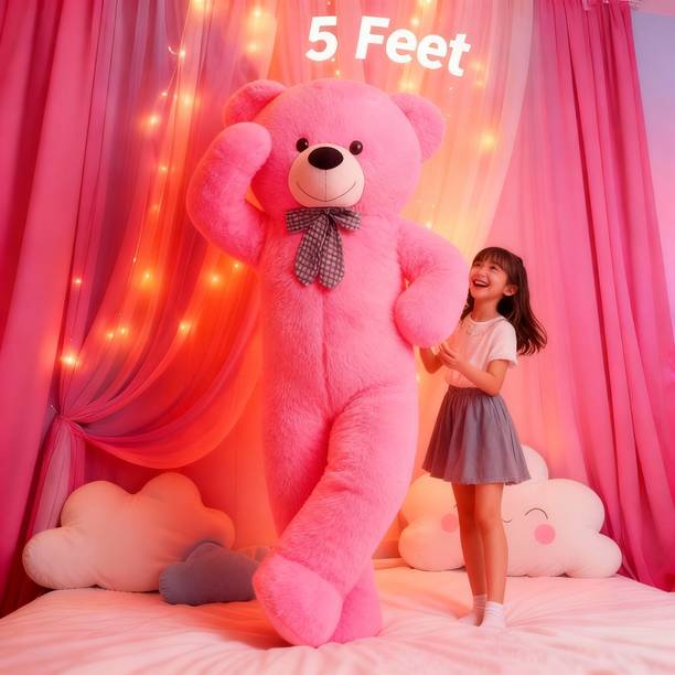Satyam soft toys Giant Pink Stuffed Teddy 5ft Perfect Birthday Gift  - 60 inch
