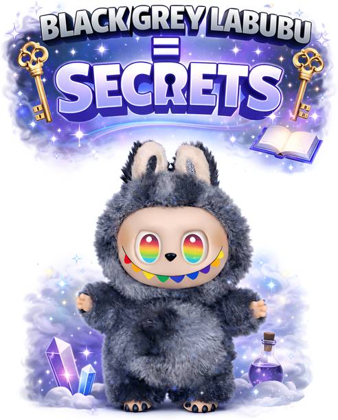 Have Fun BLACK/GREY Labubu Doll-Big Into Energy Secret Edition |Rare Collectible Gift Toy  - 17 cm