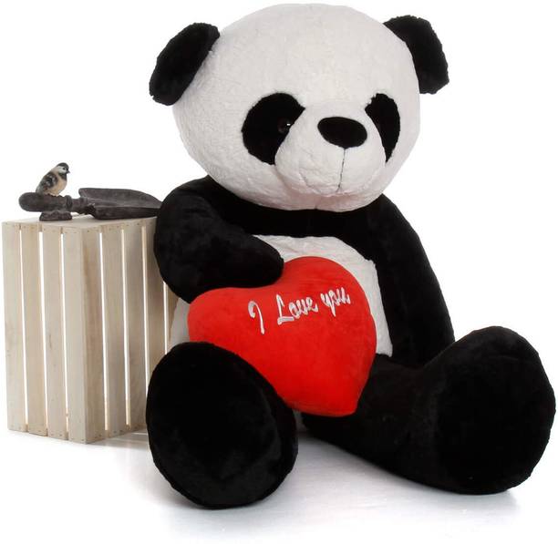Vaishno 5 Feet Stuffed Spongy Hug-gable Panda Teddy Bear With I Love You Heart  - 152 cm