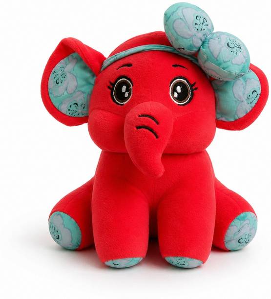 Tennie Tots Elephant Plush Soft Toys for Girls Gift Animals  - 26 cm