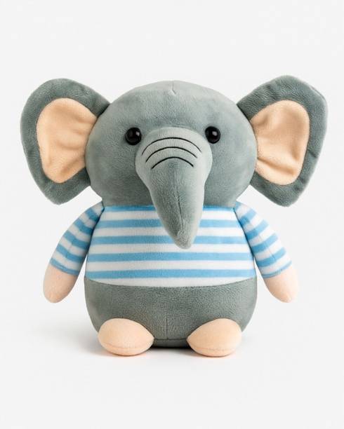 Panda's cave Elephant Soft Toy for Kids Cute Animal Plush Toy For Birthday Gift  - 22 cm