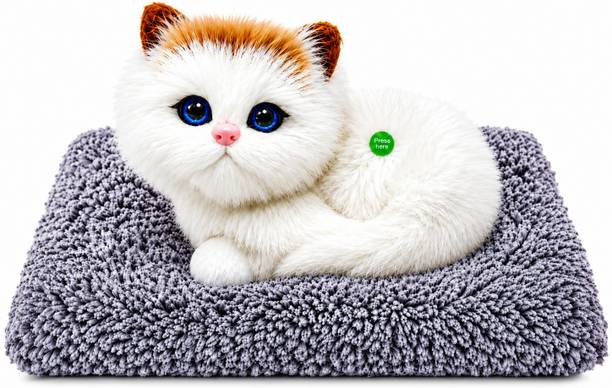 venixia india Realistic Musical Plush Soft Cat Toy With Meow Sound  - 13 cm