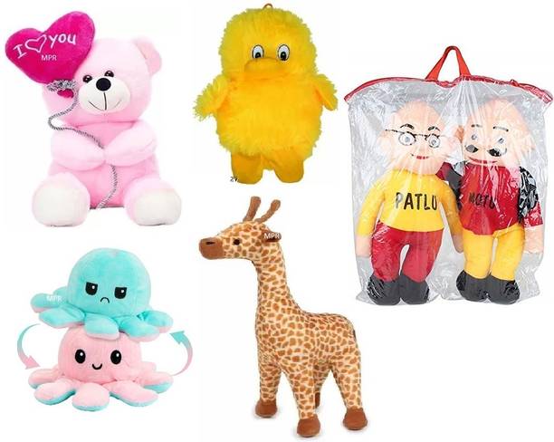 MPR ENTERPRISES Playing Octopus,Ballon,Giraffe,Motu Patlu & Duck Kids boys, girls teddy bear  - 30 mm