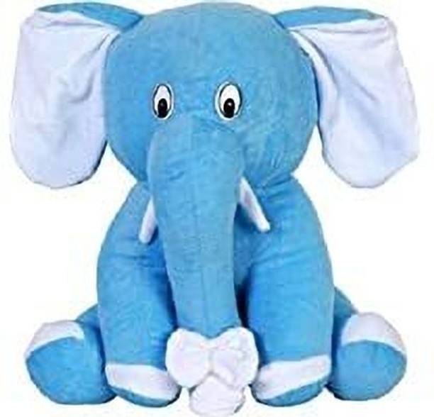 Future shop Stuffed Animal Toy Elephant Blue Sitting Elephant Plush Toy for Kids  - 25 cm