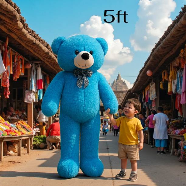 Krishna Creation Premium 5 Feet Blue Teddy Bear for Birthday Surprise and Room Décor  - 60 inch