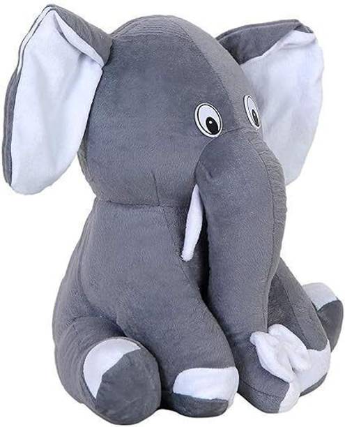 Future shop Stuffed Animal Toy Elephant Blue Sitting Elephant Plush Toy for Kids  - 30 cm