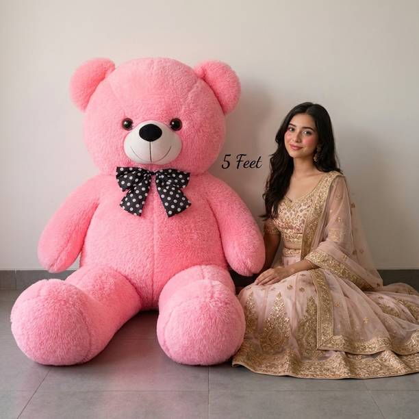Satyam soft toys Premium Giant Pink Teddy Bear 5 Feet 60 Inches Big Size Soft Toy  - 60 inch