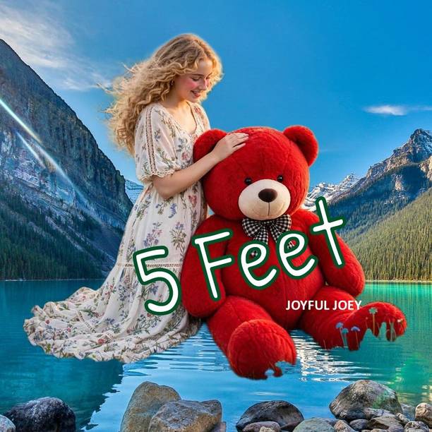 JOYFUL JOEY Extra Soft Giant Teddy Bear Red 5 Ft Plush Toy for Kids and Adults  - 60 inch
