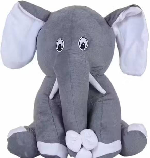 Hemu Elephant plush toy soft stuffed animal for babies kids gift cuddly grey  - 28 cm