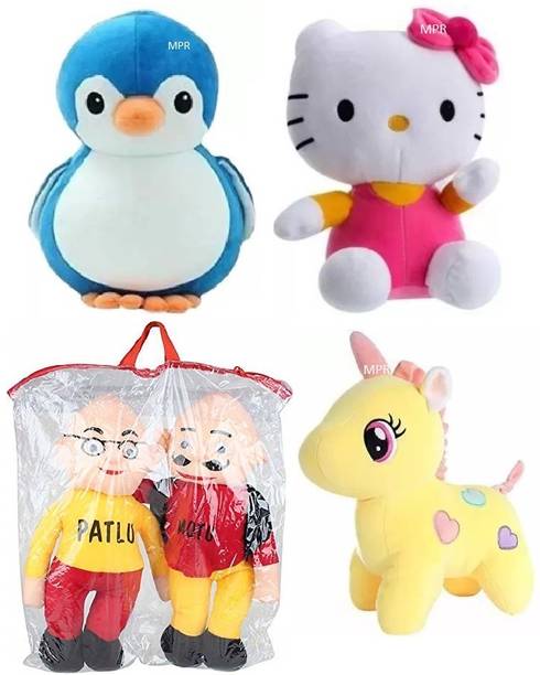 MPR ENTERPRISES Playing Bluepng,Hellokitty,YellowUnicorn & Motu Patlu Kids boys,girls teddy bear  - 26 cm