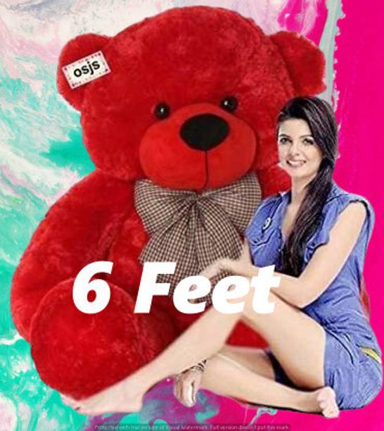 HOUSE OF COMMON 6ft Giant RED Teddy Bear – Super Soft and Huggable Plush for All Ages  - 182 cm