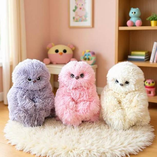 Troliver Shy Owl Singing Head Turning Plush Toy for Kids & Adults - 20 cm