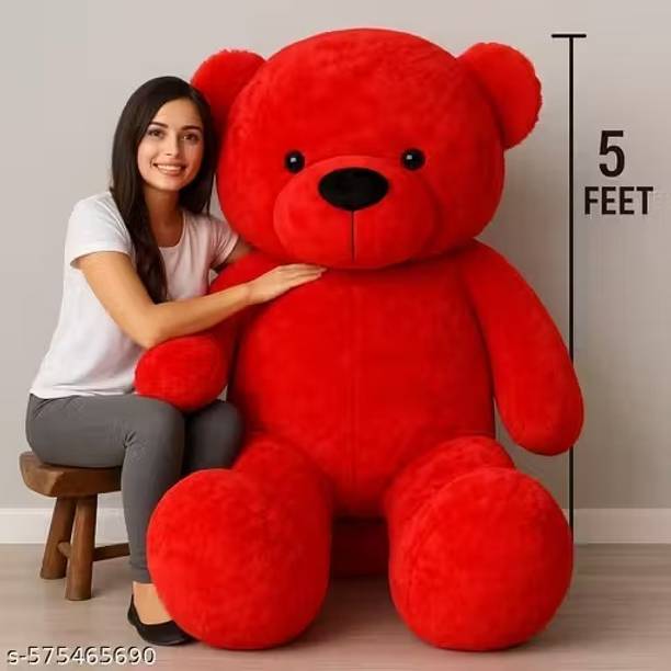 Krishna Creation Giant 5 Feet Red Teddy Bear Gift for Couples and Kids | Soft Plush Toy  - 60 inch