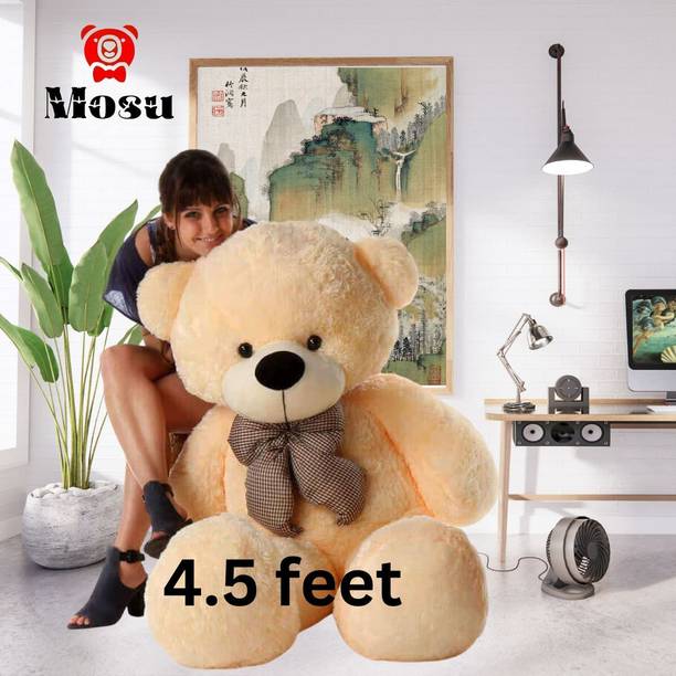 MOSU 4.5 feet Big giant long soft furr fabric teddy bear for your loved ones  - 137 cm