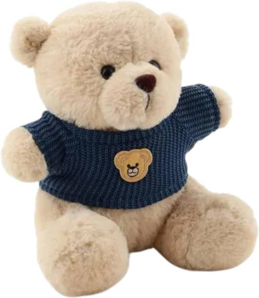 Hug 'n' Feel Teddy Bear with Sweater Plush Toy 25cm | Ultra Soft Stuffed Animal for Kids  - 25 cm