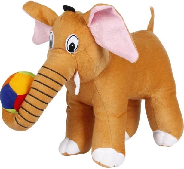 SHIVANGI COLLECTIONS Elephant With Jinggle Ball Teddy Soft Toys For Kids  - 35 cm