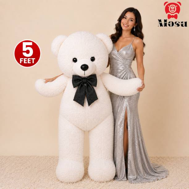 MOSU Giant Cuddly 5 Feet White Teddy Bear Plush Toy for Gifting Purpose  - 150 cm