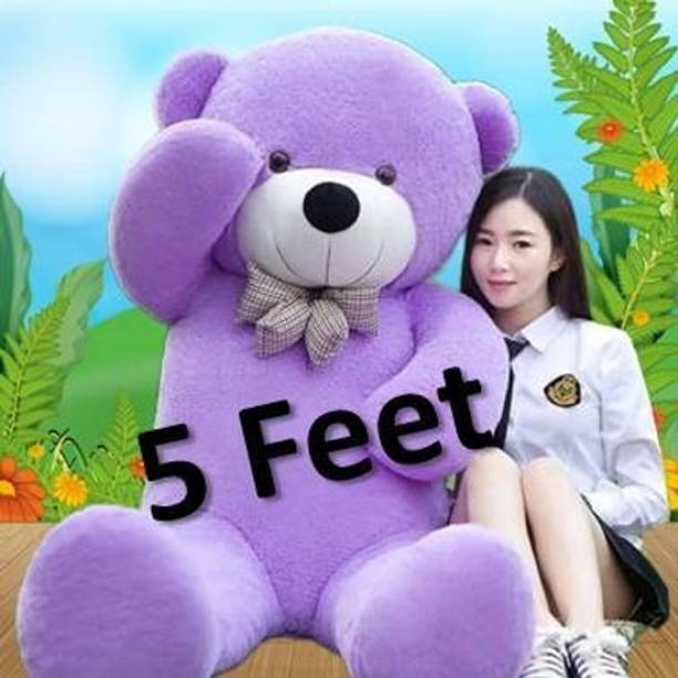 Krishna Creation Teddy Bear for Girl Huggable Spongy Cute Soft Teddy | Purple | 5 FEET  - 152 cm