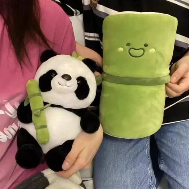 HELLOBEAR Cute Bamboo Panda Plush Toy - Kawaii Soft Teddy for Kids/Girls/Boys, Gift  - 32 cm