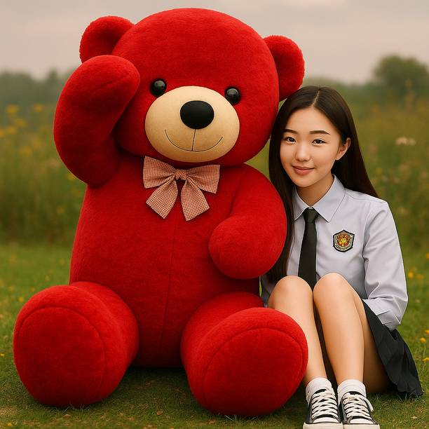 pandaabee LEGAL LOVE Jumbo Plush 5 Feet Red Teddy Bear Soft Toy Gift for Kids & Lovers  - 153 cm