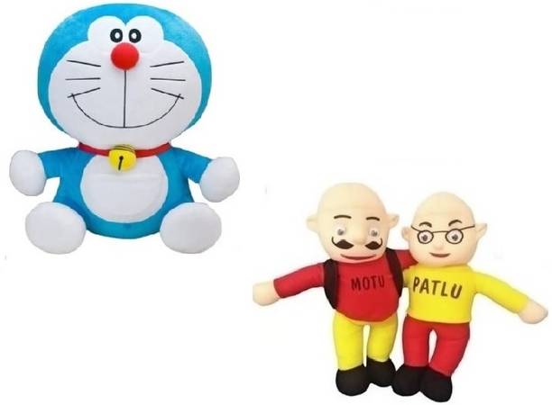 sai ji Cute Toy Combo Doremon and Motu Patlu Stuffed Toy for Kids  - 25 cm